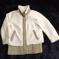 Vin アイボリー フリースジャケット ハイネック　9号