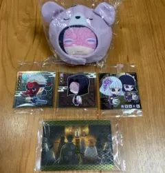 鬼滅の刃 お館様・鱗滝左近次・白髪&黒髪・鬼殺隊 ぬいぐるみ・シール、カード