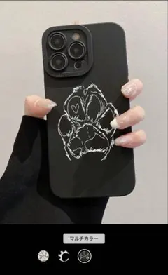 足跡デザイン iPhone17用ケース　猫　犬