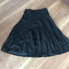 マタニティ　綿　ブラック　フレアスカート