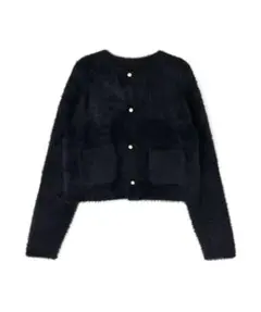 ナチュラルビューティーベーシック シャギーニットジャケット カーディガン BL