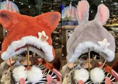 上海ディズニー 限定ズートピア ニック ジュディ ファンキャップ 帽子2点