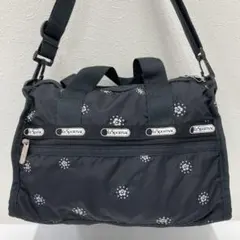 ●7860 LeSportsac レスポートサック　2way バッグ　花刺繍　黒