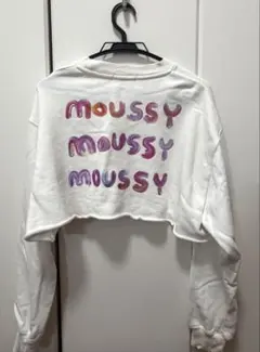 moussy projectu 白 クロップドスウェット
