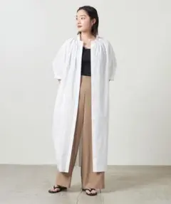 aere legere back satin coat ホワイト36ロングコート - メルカリ