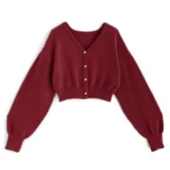 GRL ラメフェザーニットハートボタンカーディガン[kz458]