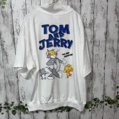 トムとジェリー半袖　ジップアップ　トムアンドジェリー　半袖Tシャツ レディース①