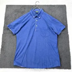しんじ 様専用　r3766　ビサルノ【L】青 半袖ポロシャツ 綿混 ボタンダウンのサムネイル