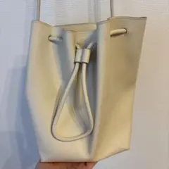 JEANASIS ベージュ　アイボリー　 巾着型 ショルダーバッグ