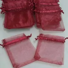 【100枚】オーガンジー♡巾着袋♡ワインレッドカラー♡小物入れ　割引対象外