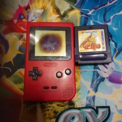 ジャンク。ニンテンドーゲームボーイ ポケット赤本体　ポケットモンスター金ソフト