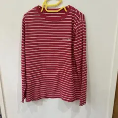 mont-bell 赤と白のストライプ 長袖カットソー