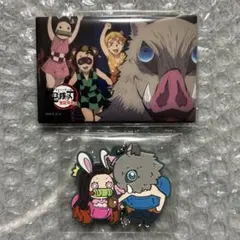 鬼滅の刃 無限列車編 場面写スクエア缶バッジ 伊之助の夢 ばんちょうこう