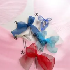 カラフルリボンヘアピン 自由にカスタマイズ