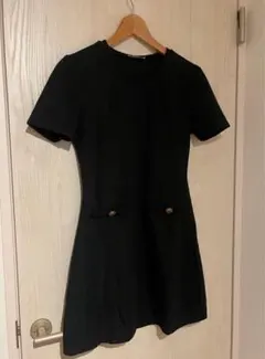 ZARA 半袖ミニワンピース ネイビー Sサイズのサムネイル