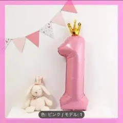 【1】数字バルーン　ベビーピンク　誕生日　記念日パーティー　女の子 風船