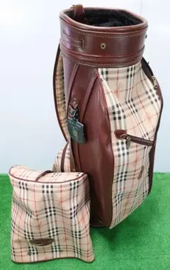 稀少品！Burberry バーバリー キャディバッグ　レザー ノバチェック BURBERRY バーバリー キャディバッグ ゴルフバッグ ノバチェック