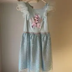 エルサ プリント ワンピース 水色 H&M ノースリーブ