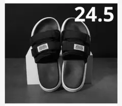 スポーツサンダル ブラック ストラップ 黒 スリッパ24.5㎝　小さめレディース