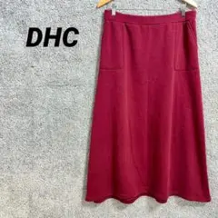 456 ディーエイチシー　裏起毛 ロングスカート ボルドー レッド LL 冬 赤