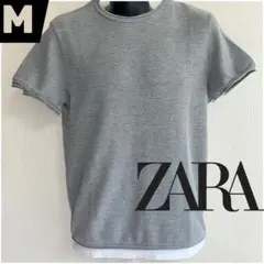 ZARA ザラ ニット Tシャツ 半袖ニット Mサイズ メンズ 重ね着 レイヤー
