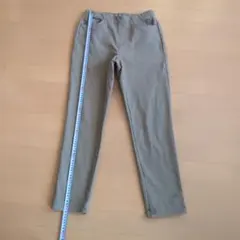 ベージュ 裏微起毛ストレッチパンツ