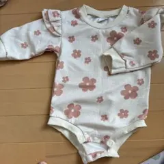 花柄ロンパース 9-12M フリル付き