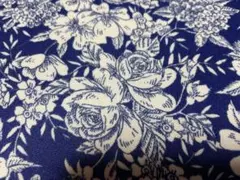 ハンドメイド紺柄　ストレッチ ポリエステル100 %￼日本製￼