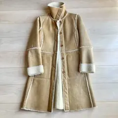 セオリー 高級 リアルムートンコート トルコ製 キャメル ボア 羊革 極暖