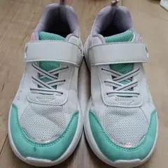 キッズ スニーカー　21.5cm 　ホワイト/ミント/ピンク　上靴