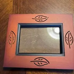 赤い葉デザインフォトフレーム　アンティーク