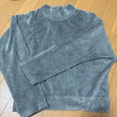 ふわふわ シャギーニット トップス グレー Mサイズ 長袖 Emsexcite