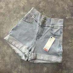 【GU】デニムハーフパンツ／S(135-145)