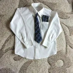 フォーマルシャツ 120 ネクタイ　チーフ付き　白