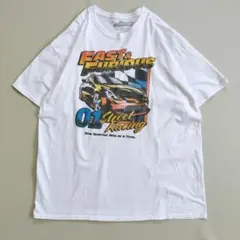 Tシャツ 半袖 ビッグプリント オーバーサイズ レーシングカー 2XL