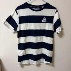 GERRY半袖ロゴＴシャツネイビー＆オフホワイトボーダー　L