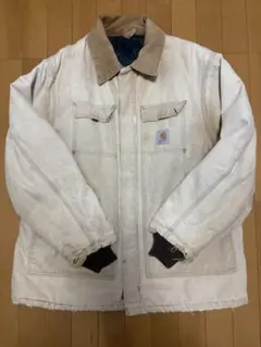 Carhartt カーハート ダックジャケット コーデュロイ襟 アイボリー 古着