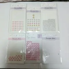 お気に入で使用　ラインストーンシール 6パックセット