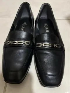 DIANA ブラック ローファー スクエアトゥ 金具 24cmレディース