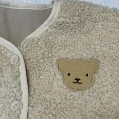 ベージュ クマ刺繍付き フリースジャケット 【新品・未使用】