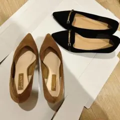 【美品2足セット】ラウナレア　スエード ポインテッドトゥ ハイヒール