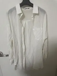 one way ホワイト シアー　長袖シャツ Mサイズ