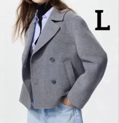 ユニクロ　ダブルフェイスショートコートリラックスフィット　L