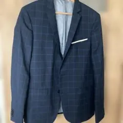 ZARA MAN ネイビー・チェック テーラードジャケット