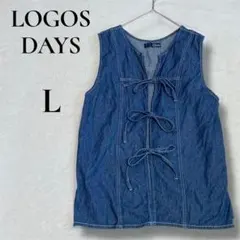 LOGOS DAYS デニムベスト　ゆったりサイズ　シャツワンピース重ね着