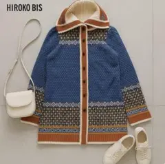 J1011@ HIROKO BIS 総柄 ニットカーディガン 9