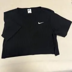 Nike リブショート丈Tシャツ M ブラック　ナイキ　スリット