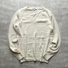 UNIQLO ユニクロ カシミヤ セーター【M】長袖 Vネック アイボリー