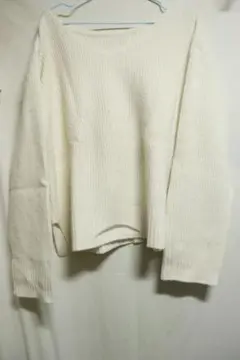 プロフ必読チャオパニックVネックニットセーターブランドホワイト重宝F