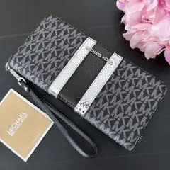 【新品】MICHAEL KORS 財布 長財布 型押しクロコ ブラック